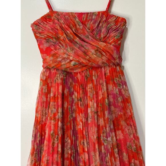 Hutch Women's Quinn Pleated Midi Cocktail Dress Mixed Pink Bouquet Size 2 NWT - Picture 5 of 15